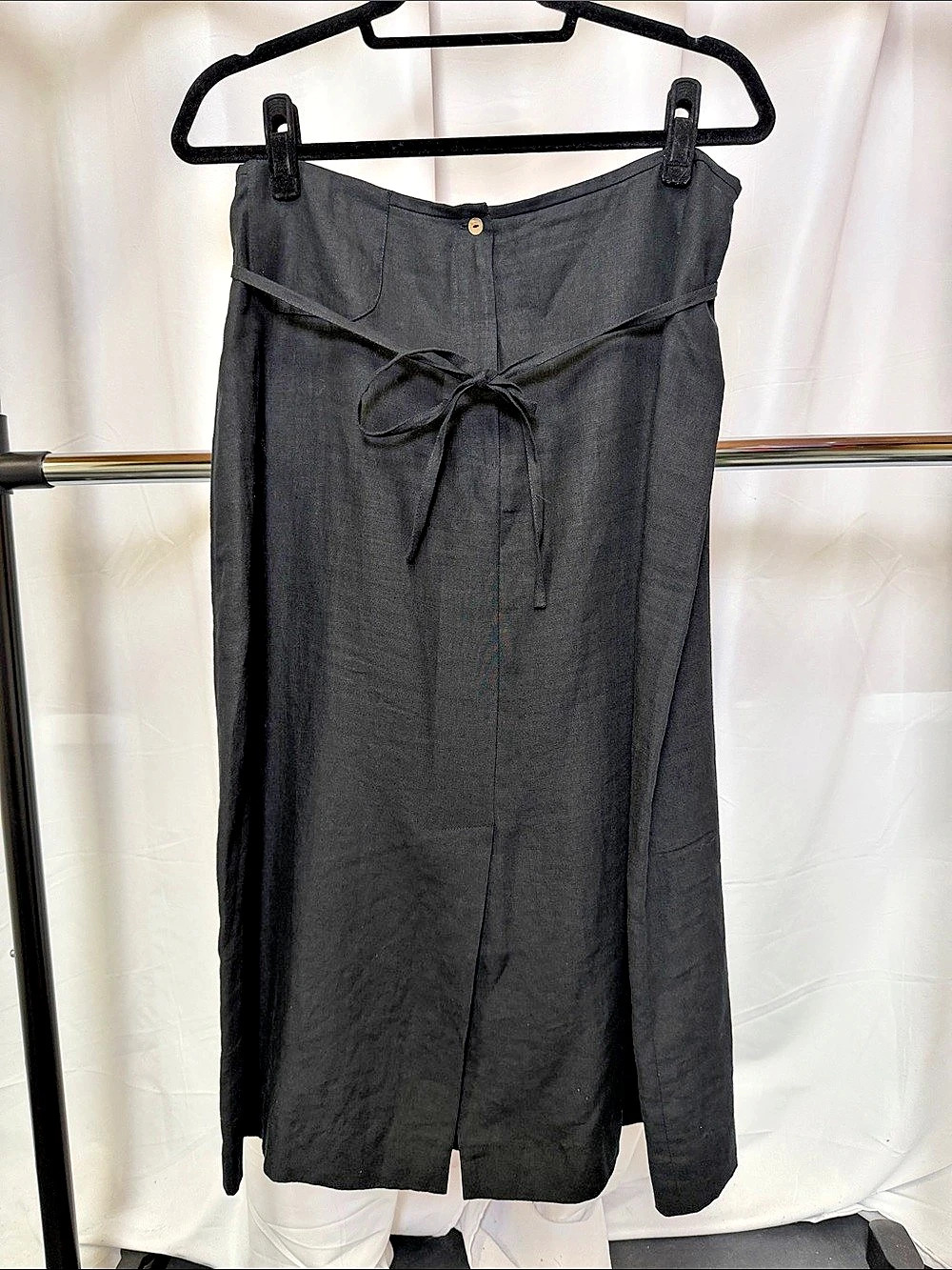 Philippe Adec women’s Linen Maxi Skirt Size EU 36 black